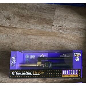 Hot Tools Marcel Iron Wand 3/4 24k Gold Professional Pulse Technology READ